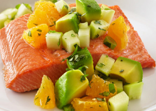 Oven Roasted Salmon with Avocado Citrus Salsa