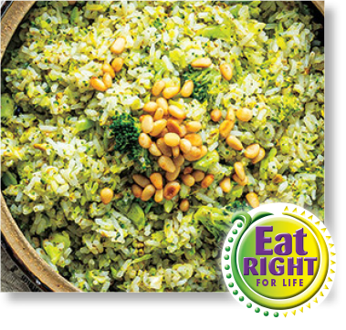 Garlicky Pesto Broccoli Rice