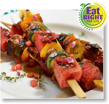 Grilled Watermelon and Pork Kebobs