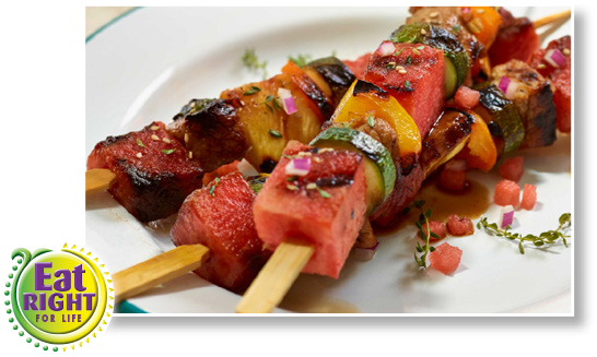 Grilled Watermelon and Pork Kabobs
