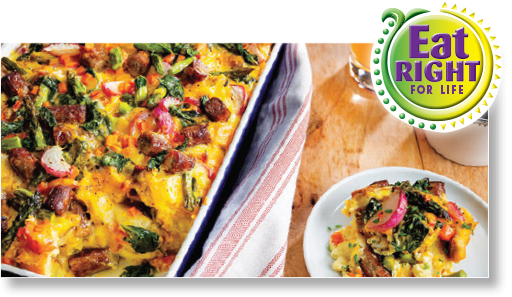 Spring Vegetable and Sausage Strata