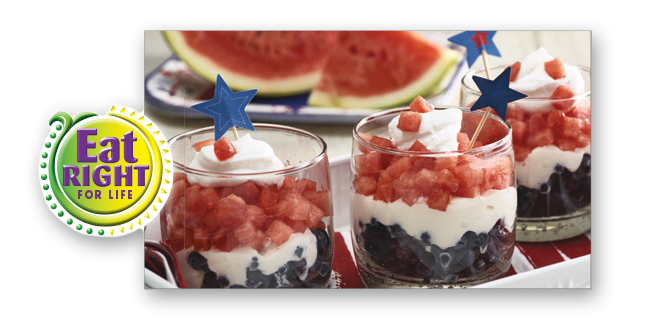 Watermelon Red, White and Blue Parfait