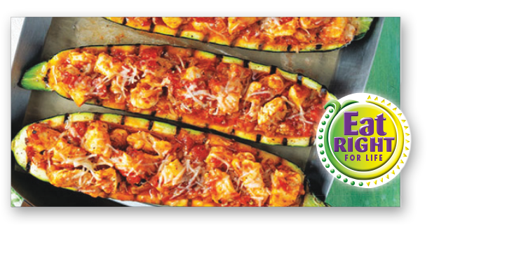 Grilled Chicken Parmesan Zucchini Boats