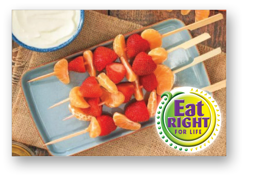 Clementine and Strawberry Kabobs with Honey Greek Yogurt Dip