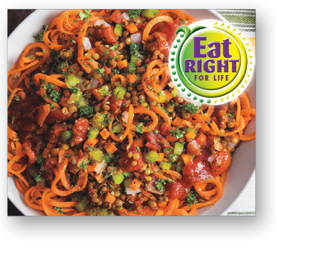 Butternut Squash Spirals with Chunky Lentil Bolognese