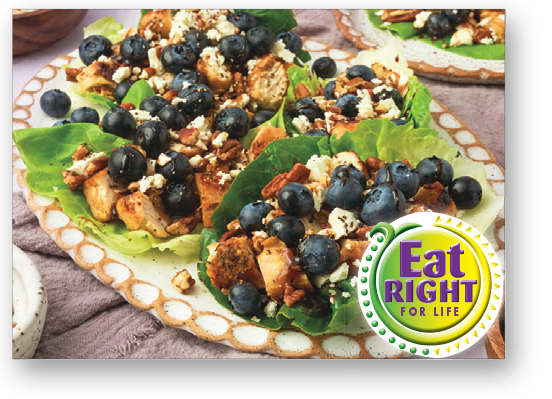 Blueberry Balsamic Chicken Lettuce Wraps